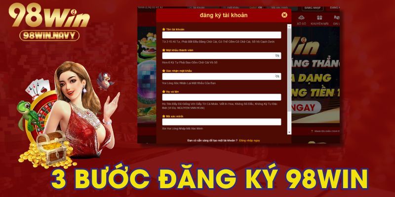 Điền thông tin biểu mẫu tạo tài khoản